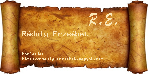 Ráduly Erzsébet névjegykártya